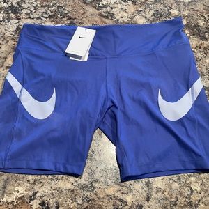 NWT Nike Women's Dri-FIT Fast Mid-Rise Swoosh Shorts Purple Size XXL